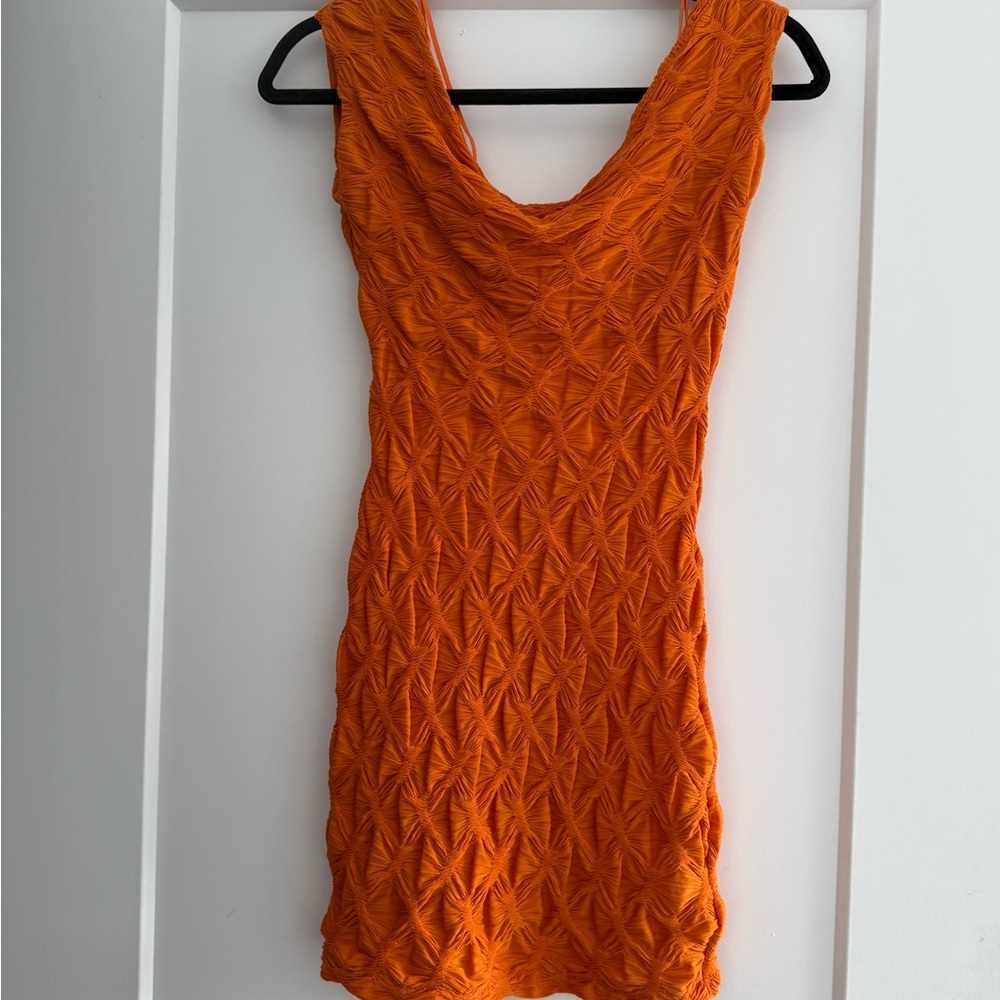 Zara Vibrant Orange Mini Dress